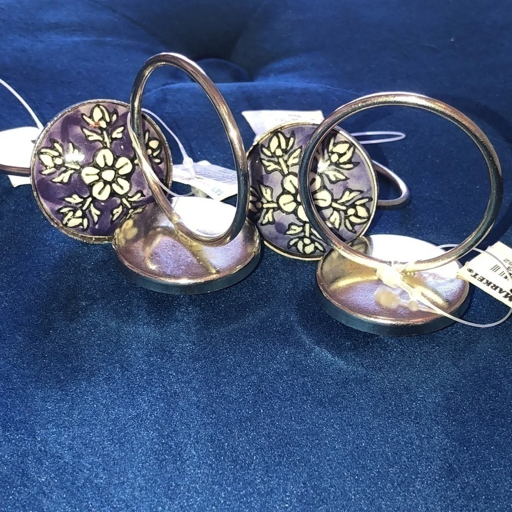 NWT World Market Napkin holders set of 4 purple
